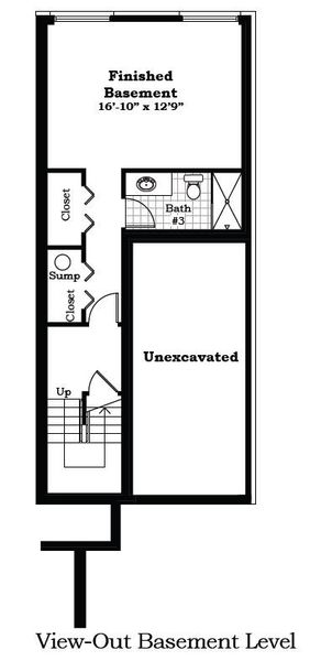 2D floor plan layout for the The Keswick  Townhome (End Viewout) by Norfolk Homes in Bristol Ridge Townhomes, Ann Arbor, MI (Image 26).
