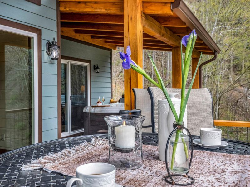 Exterior details and patio area of a home in , Hendersonville (Image 21).