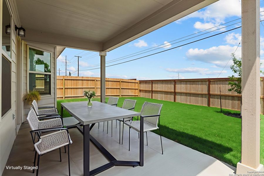 Exterior details and patio area of a home in Meadows at Clear Springs, New Braunfels (Image 3).
