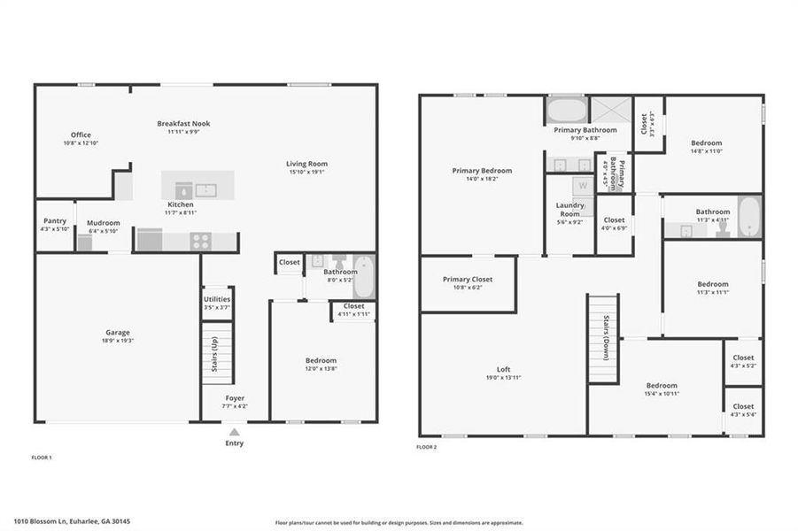 2D floor plan layout of this home in , Euharlee, GA (Image 4).