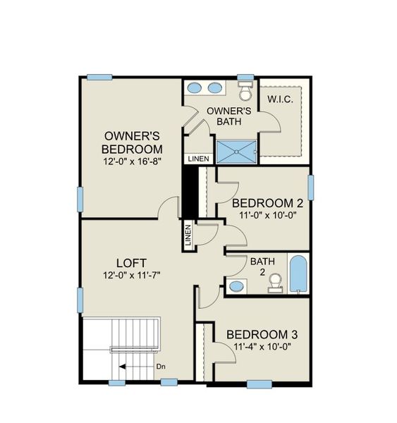 2D floor plan layout of this home in Watson Ridge, Sanford, NC (Image 4).
