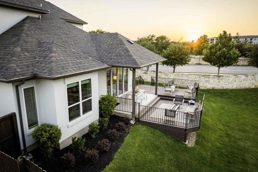 Exterior details and patio area of a home in Cross Creek, Cedar Park (Image 3). Exterior details and patio area of a home in Cross Creek, Cedar Park (Image 3).