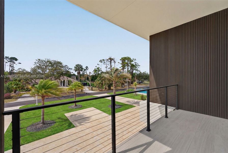Exterior details and patio area of a home in , Parkland (Image 3).