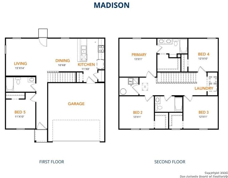 2D floor plan layout of this home in Las Colinas, Kenedy, TX (Image 2).