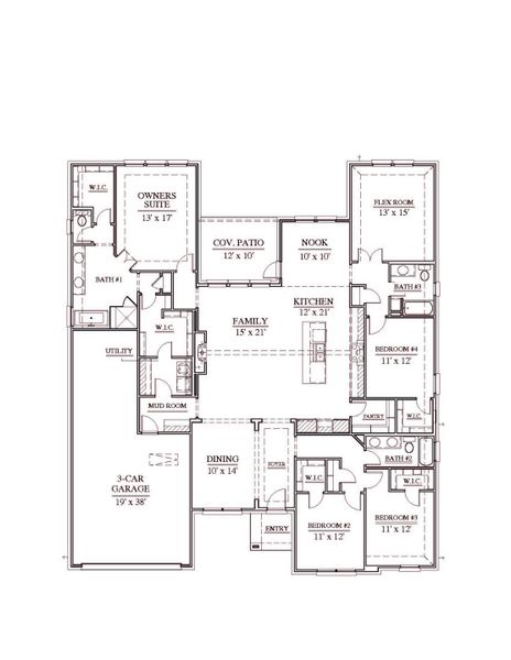 2D floor plan layout of this home in The Bridges at Preston Crossings, Gunter, TX (Image 2). 2D floor plan layout of this home in The Bridges at Preston Crossings, Gunter, TX (Image 2).