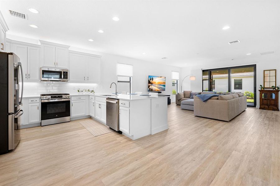 Living room and kitchen
