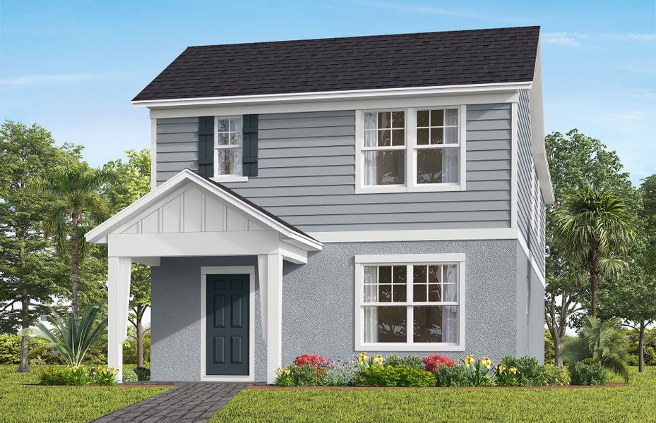 Representative exterior photo of a completed home built from the Haddock by Pulte Homes in Lakehaven Estates, Clermont, FL (Image 2). Representative exterior photo of a completed home built from the Haddock by Pulte Homes in Lakehaven Estates, Clermont, FL (Image 2).