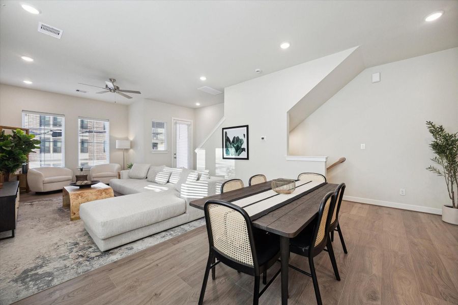 Representative photo showing the community’s model home living room. Layout and selections may vary.
