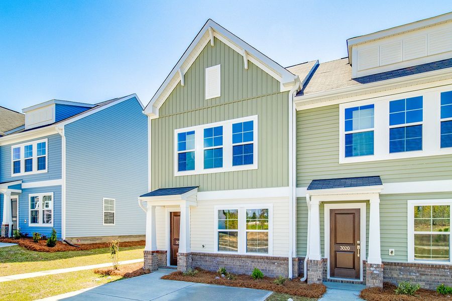 Front exterior of a new home in Astoria, Columbia, SC, highlighting curb appeal (Image 17).
