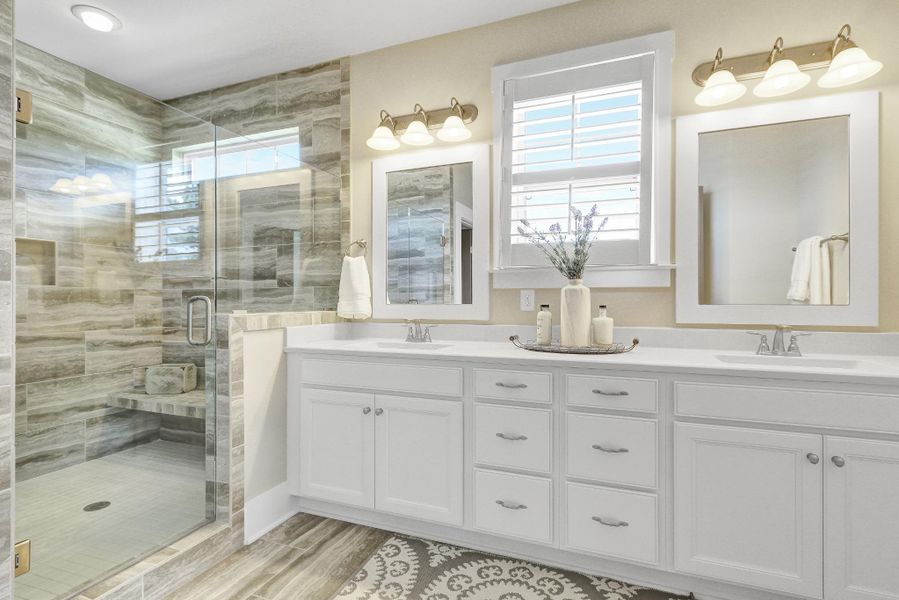 Representative furnished interior of a home built from the Claremont by Bill Clark Homes in The Sanctuary at Sunset Beach, Sunset Beach (Image 57). Representative furnished interior of a home built from the Claremont by Bill Clark Homes in The Sanctuary at Sunset Beach, Sunset Beach (Image 57).