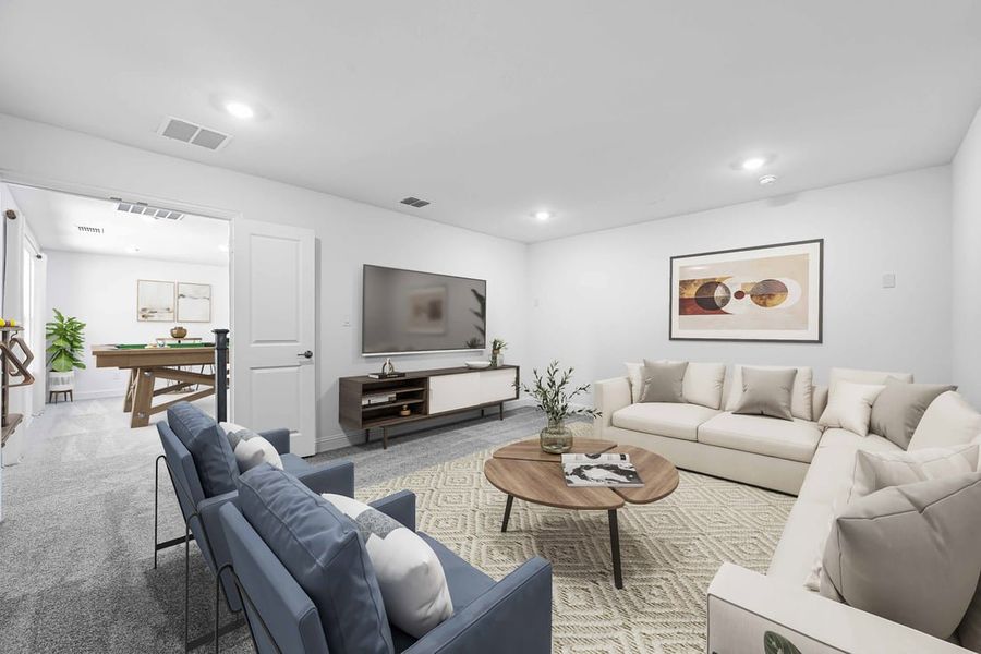 Representative furnished interior of a home built from the Camelia by Taylor Morrison in Stoneridge, Melissa (Image 9).