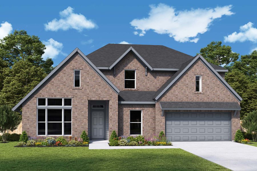 Representative exterior photo of a completed home built from the The Baltimore by David Weekley Homes in The Grand Prairie 50’, Hockley, TX (Image 15).