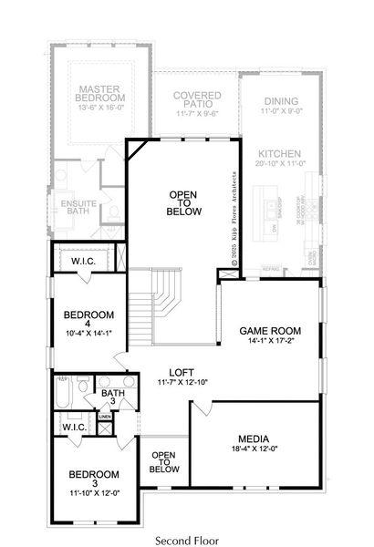 2D floor plan layout for the Sydney by Landon Homes in Fields - East Village, Frisco, TX (Image 6). 2D floor plan layout for the Sydney by Landon Homes in Fields - East Village, Frisco, TX (Image 6).