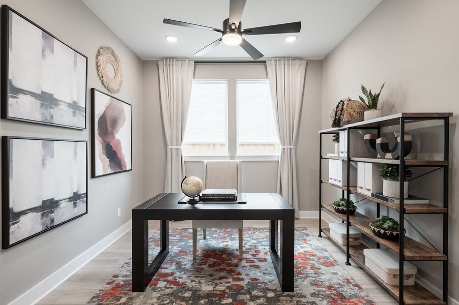 Representative furnished interior of a home built from the Wren by Tri Pointe Homes in Oakhill Reserve, Tomball (Image 7).