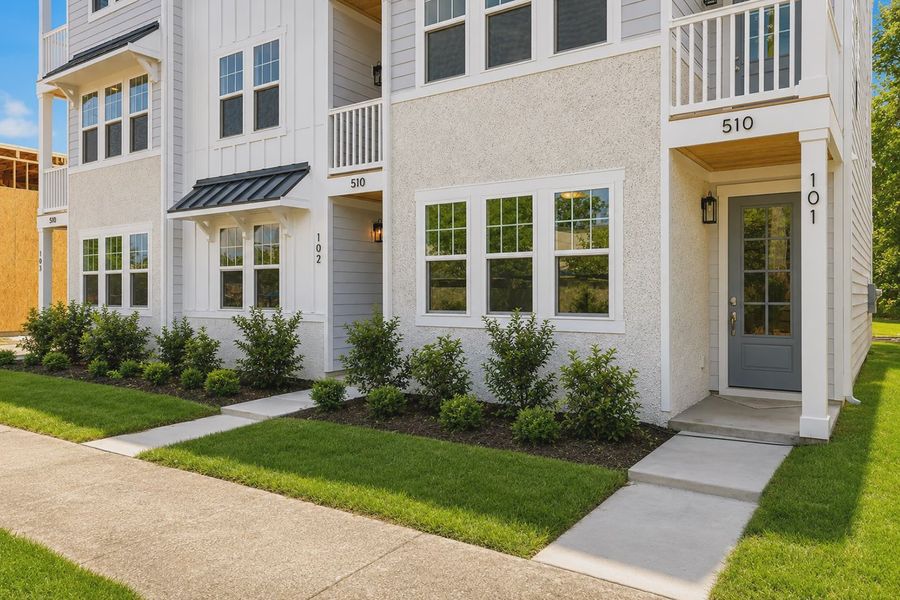 Exterior details and patio area of a home in Downtown Wilmington Collective, Wilmington (Image 3).