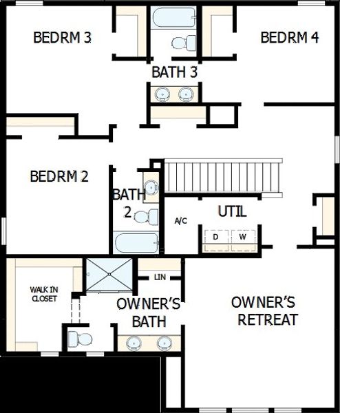 2D floor plan layout of this home in Painted Prairie 50’, Aurora, CO (Image 3).