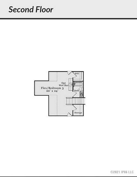2D floor plan layout for the Salerno Bungalow by Epcon Communities in The Cottages at 78 North, Sanford, NC (Image 4). 2D floor plan layout for the Salerno Bungalow by Epcon Communities in The Cottages at 78 North, Sanford, NC (Image 4).