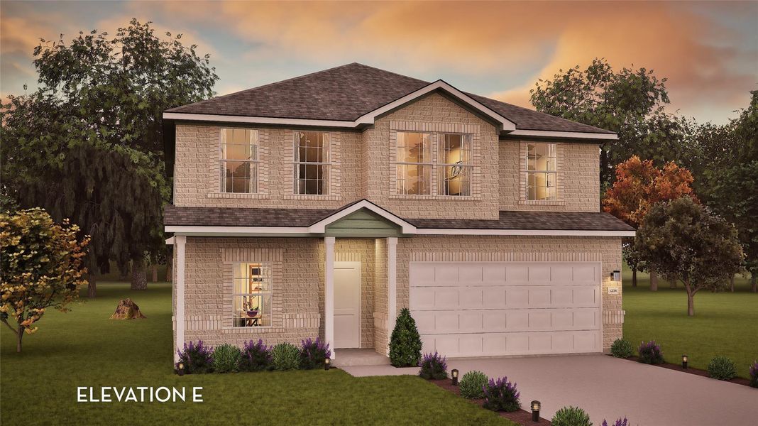 Front exterior of a new home in Colony at Pinehurst, Pinehurst, TX, highlighting curb appeal (Image 1). Front exterior of a new home in Colony at Pinehurst, Pinehurst, TX, highlighting curb appeal (Image 1).