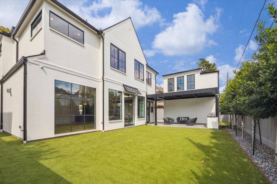 Rear Yard with Artificial Turf