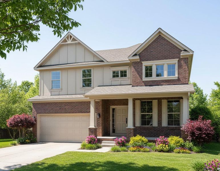 Front exterior of a new home in The Retreat at Norman Farm, Hendersonville, TN, highlighting curb appeal (Image 2).