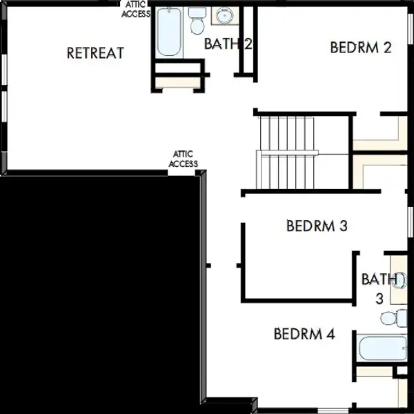 2D floor plan layout of this home in Hidden Springs - The Village Collection, Smyrna, TN (Image 3). 2D floor plan layout of this home in Hidden Springs - The Village Collection, Smyrna, TN (Image 3).