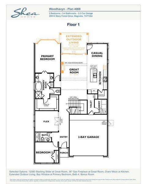 2D floor plan layout of this home in , Magnolia, TX (Image 2).