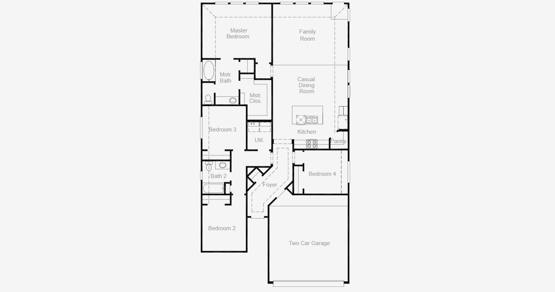 2D floor plan layout for the Portland - 50 Homesites by Coventry Homes in Two Step Farm, Montgomery, TX (Image 3). 2D floor plan layout for the Portland - 50 Homesites by Coventry Homes in Two Step Farm, Montgomery, TX (Image 3).
