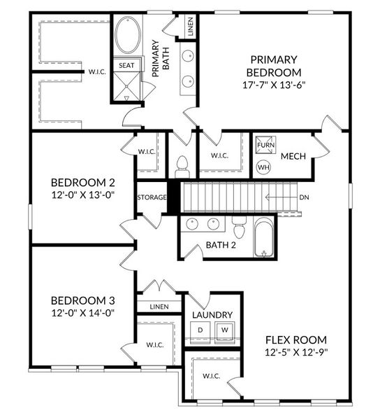 2D floor plan layout for the The Kershaw by Stanley Martin Homes in Croftside Single Family Homes, Powder Springs, GA (Image 6). 2D floor plan layout for the The Kershaw by Stanley Martin Homes in Croftside Single Family Homes, Powder Springs, GA (Image 6).