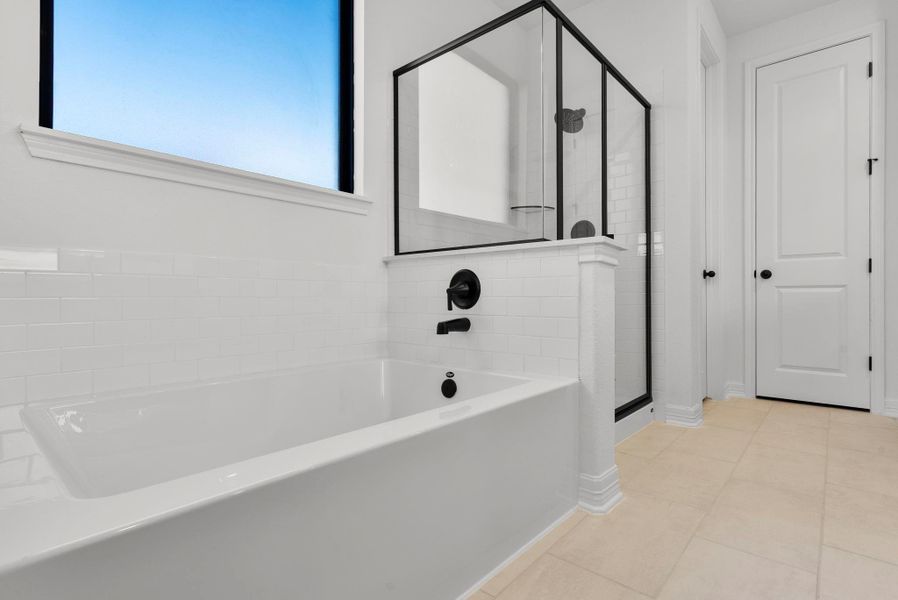 Garden tub and separate shower in Primary Bath