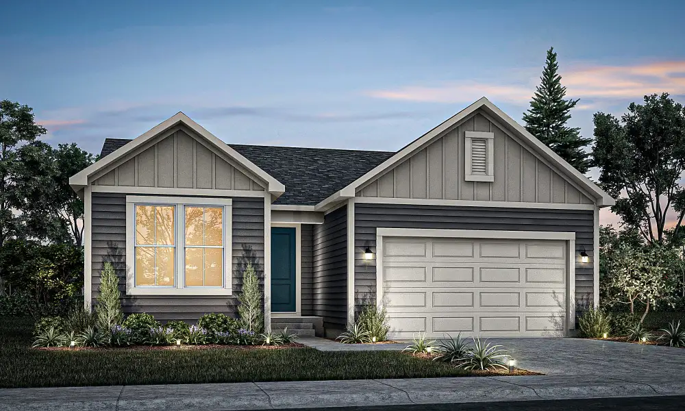 Front exterior of a new home in The Glen-12, Colorado Springs, CO, highlighting curb appeal (Image 1). Front exterior of a new home in The Glen-12, Colorado Springs, CO, highlighting curb appeal (Image 1).