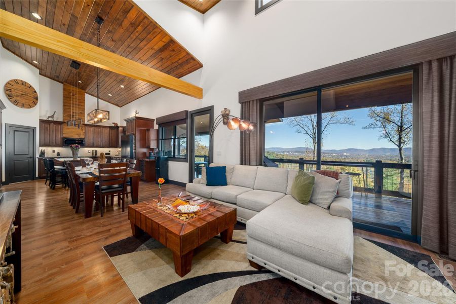 Extensive use of pine lined timber ceilings.