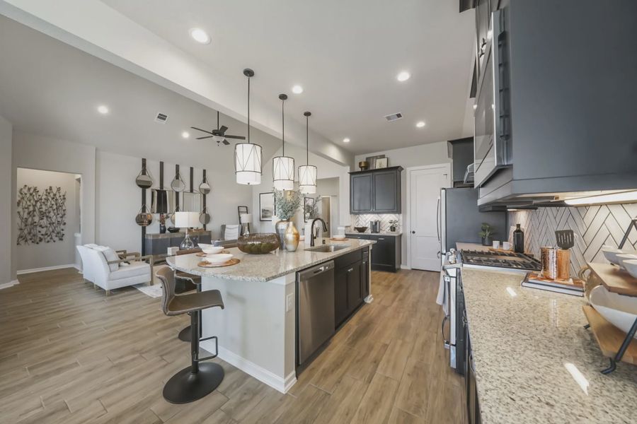 Representative furnished interior of a home built from the Bradford by Chesmar Homes in Meridiana 50's, Manvel (Image 8).
