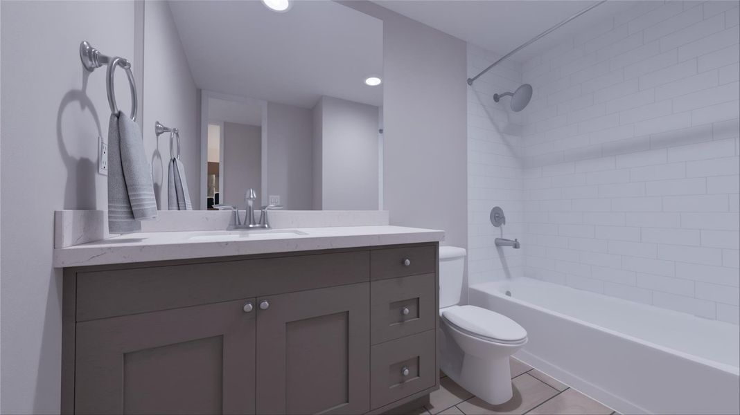 Furnished interior view inside a new home in Bridgeland, Cypress (Image 13).