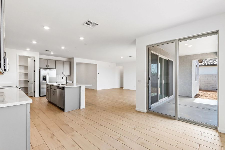 Dining into kitchen and great room