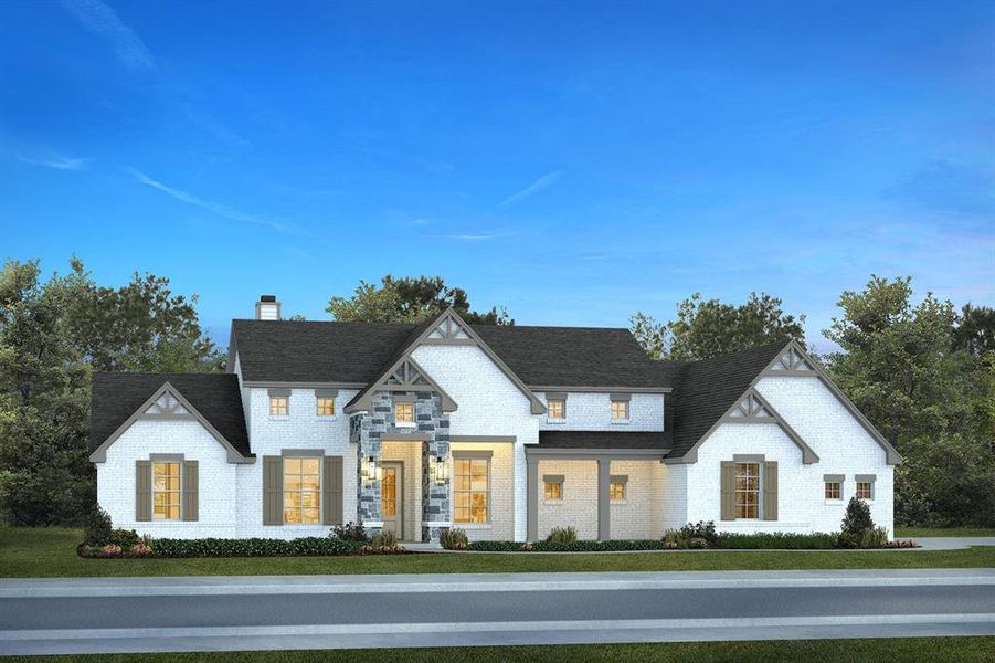 Front exterior of a new home in Aledo Heights - Aledo ISD, Aledo, TX, highlighting curb appeal (Image 2). Front exterior of a new home in Aledo Heights - Aledo ISD, Aledo, TX, highlighting curb appeal (Image 2).