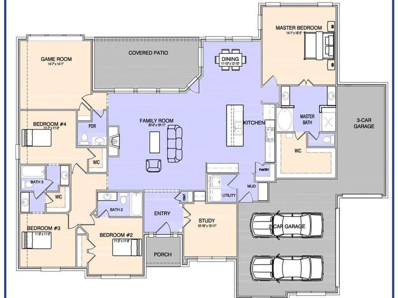 2D floor plan layout of this home in , Waxahachie, TX (Image 3).