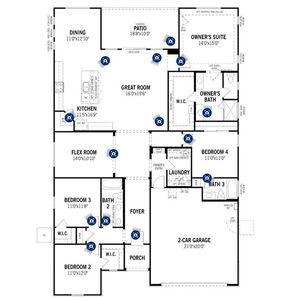 2D floor plan layout for the Harbor by Mattamy Homes in Bella Vista Farms, San Tan Valley, AZ (Image 5). 2D floor plan layout for the Harbor by Mattamy Homes in Bella Vista Farms, San Tan Valley, AZ (Image 5).