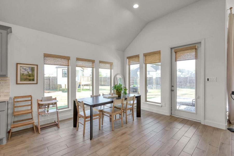 Dining with views of the backyard that make every meal feel a little more special. Dining with views of the backyard that make every meal feel a little more special.