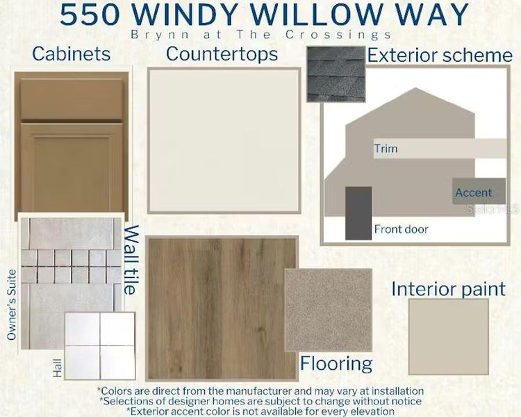 Sample of building materials used in homes in The Crossings - Bungalows, St. Cloud (Image 5). Sample of building materials used in homes in The Crossings - Bungalows, St. Cloud (Image 5).