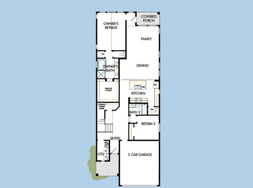 2D floor plan layout for the The Desoto by David Weekley Homes in Sienna 40' Homesites, Missouri City, TX (Image 3).