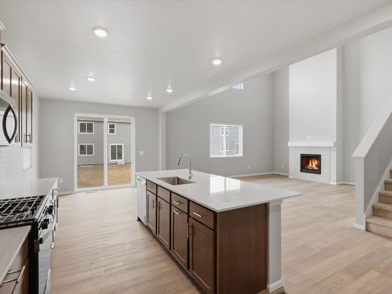 Furnished interior view inside a new home in Poudre Heights: The Alpine Collection, Windsor (Image 6).
