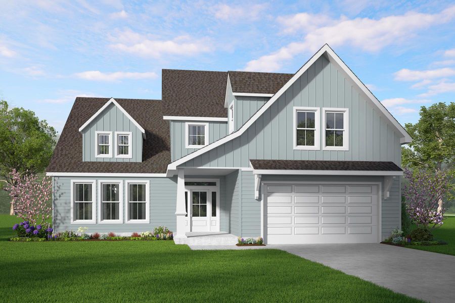 Front exterior of a new home in Walker's Pointe, Anderson, SC, highlighting curb appeal (Image 1). Front exterior of a new home in Walker's Pointe, Anderson, SC, highlighting curb appeal (Image 1).