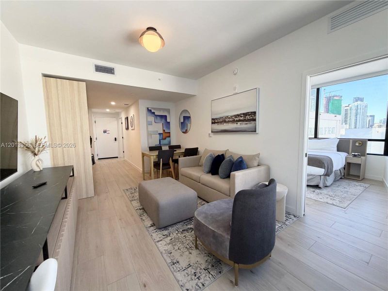 Furnished interior view inside a new home in , Miami (Image 11). Furnished interior view inside a new home in , Miami (Image 11).