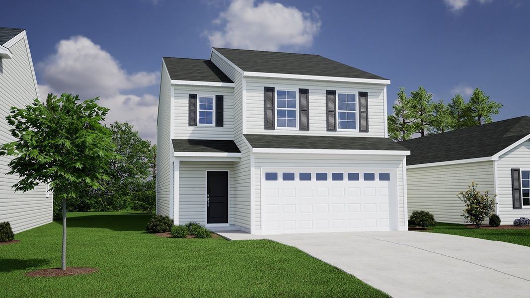 Front exterior of a new home in Richmond Hill, Inman, SC, highlighting curb appeal (Image 1).
