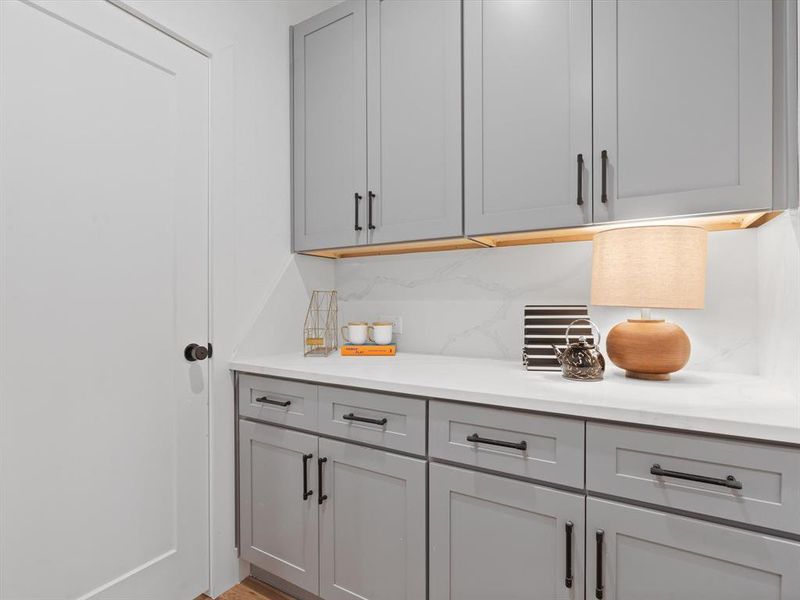 Bar with tasteful backsplash