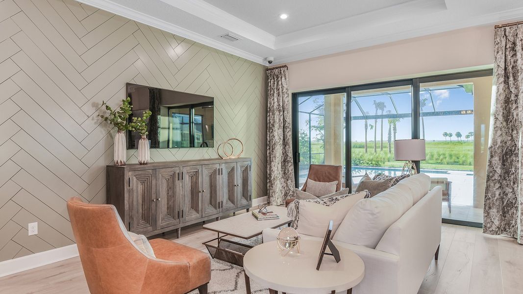 Representative furnished interior of a home built from the Farnese by Taylor Morrison in Esplanade by the Islands, Naples (Image 10).