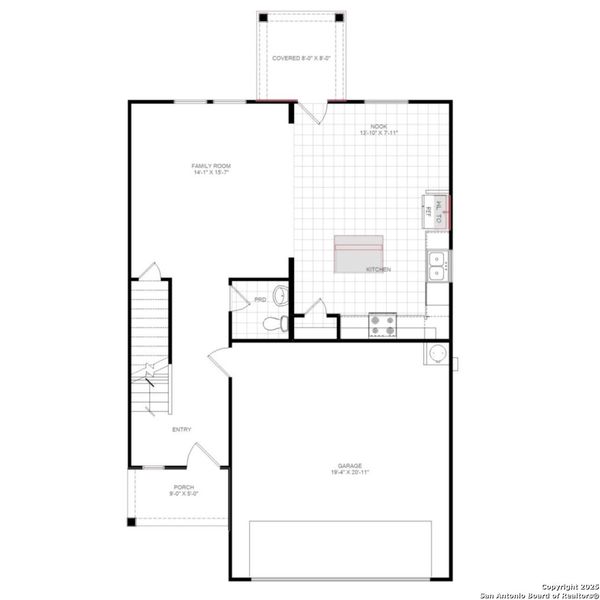 2D floor plan layout of this home in Fairway Crossing 40s, San Antonio, TX (Image 3).