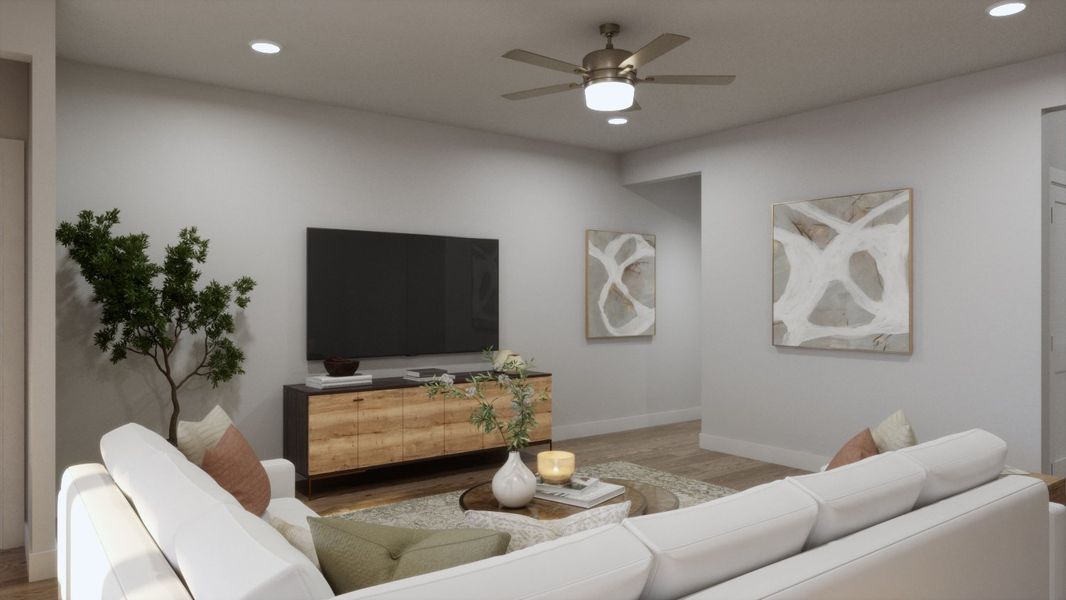 Representative furnished interior of a home built from the 4015 by Risewell Homes in Parkton Square, Kyle (Image 5).