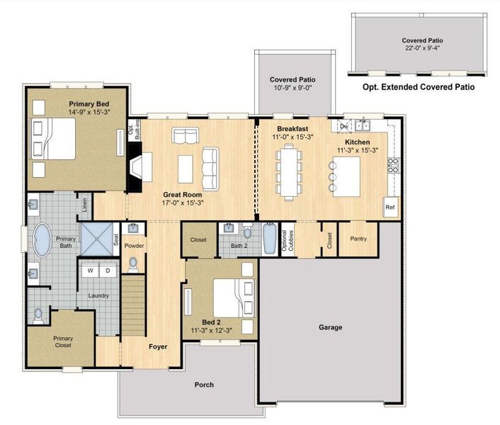 2D floor plan layout for the Manchester by Grant & Co in Manor at Hall Creek, Arlington, TN (Image 3). 2D floor plan layout for the Manchester by Grant & Co in Manor at Hall Creek, Arlington, TN (Image 3).