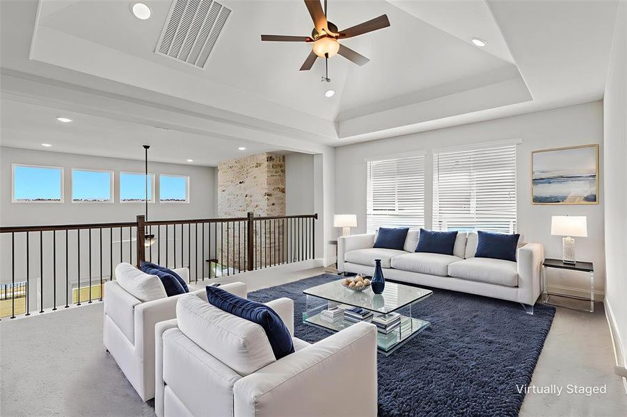 2nd story living area loft staged